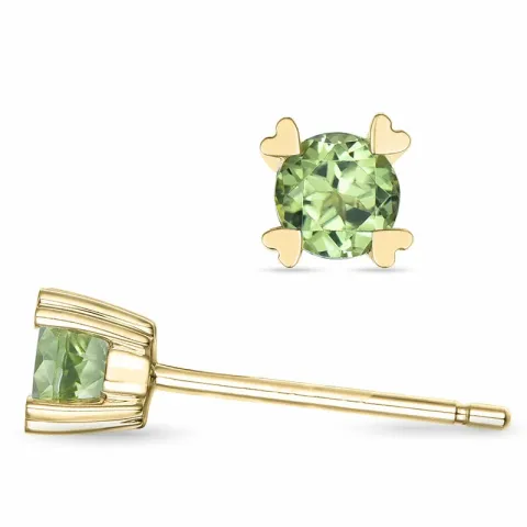 2 x 0,23 ct peridootti solitaire-nappikorvakorut 14 karaatin kultaa kanssa peridootti 