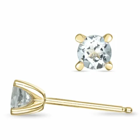 2 x 0,25 ct valkoinen kvartsi solitaire-nappikorvakorut 14 karaatin kultaa kanssa kvartsi 