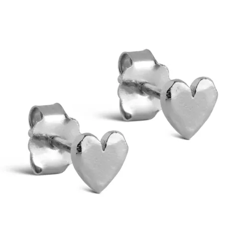 Enamel Heart nappikorvakorut  hopea